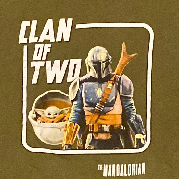 STAR WARS Mando Baby Grogu Clan of Two Men's Adult Graphic Tee T-Shirt - Picture 2 of 3
